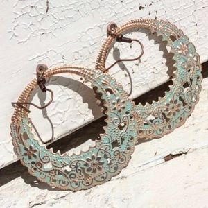 Bohemian Inspired Hand Altered Filigree Earrings